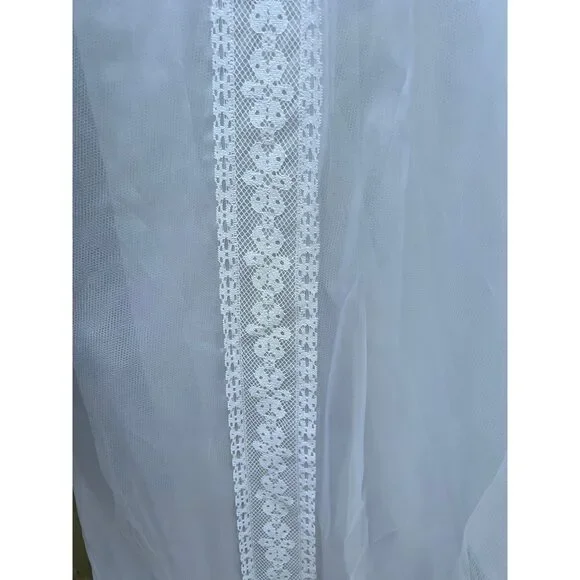 Vintage 70s Wedding Dress, Prairie-style, lace, with train, size s - Picture 10 of 12